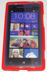 Силиконов гръб ТПУ за HTC 8X Червен