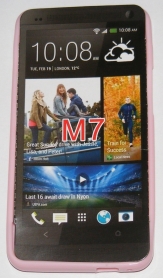 Силиконов гръб ТПУ за HTC One M7 Розов