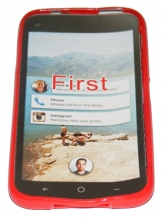 Силиконов гръб ТПУ за HTC First Червен