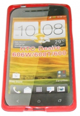 Силиконов гръб ТПУ за HTC Desire 600 Червен