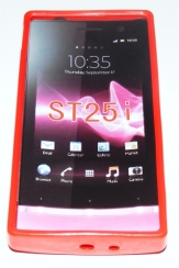 Силиконов гръб ТПУ за Sony Xperia U ST25i Червен