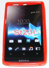 Силиконов гръб ТПУ за Sony Xperia miro ST23i Червен