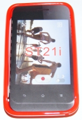 Силиконов гръб ТПУ за Sony Xperia tipo ST21i Червен
