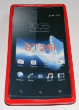 Силиконов гръб ТПУ за Sony Xperia J ST26i Червен