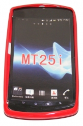Силиконов гръб ТПУ за Sony Xperia neo L MT25i Червен